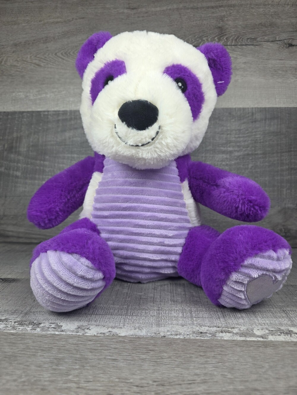 Russ Berrie PURPLE Panda Bear 12" Plush Stuffed Animal Toy Heart On Paw b149
